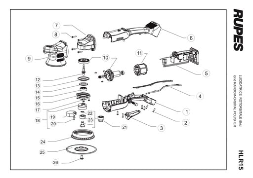 Vue eclatee HLR15#230/DE/CB2/STD