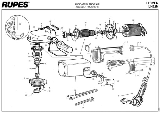 Vue eclatee LH22N#230/H5/DE/STD