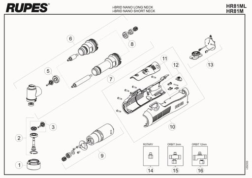 Vue eclatee HR81M