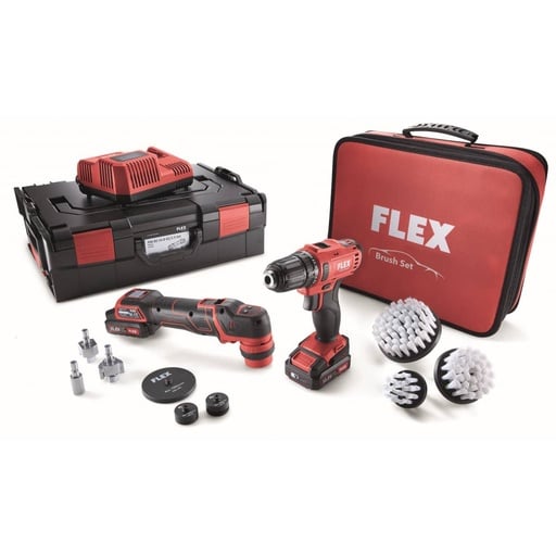 Pack Flex PXE 80 + DD 2G 10.8V Polisseuse & Visseuse avec Brosses - Flex