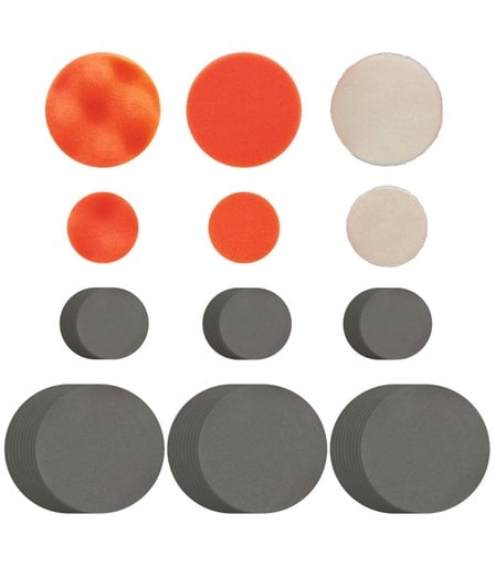 Kit Consommables pour Polisseuse (Disques Mousse + Abrasifs) - Autobest